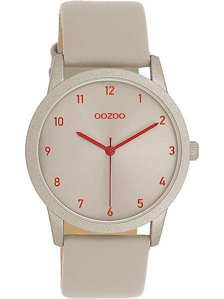 OOZOO Quarzuhr Damenuhr C11170 Taupe Lederband günstig online kaufen