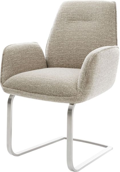 DELIFE Polsterstuhl Zoa-Flex, Freischwinger flach Edelstahl günstig online kaufen