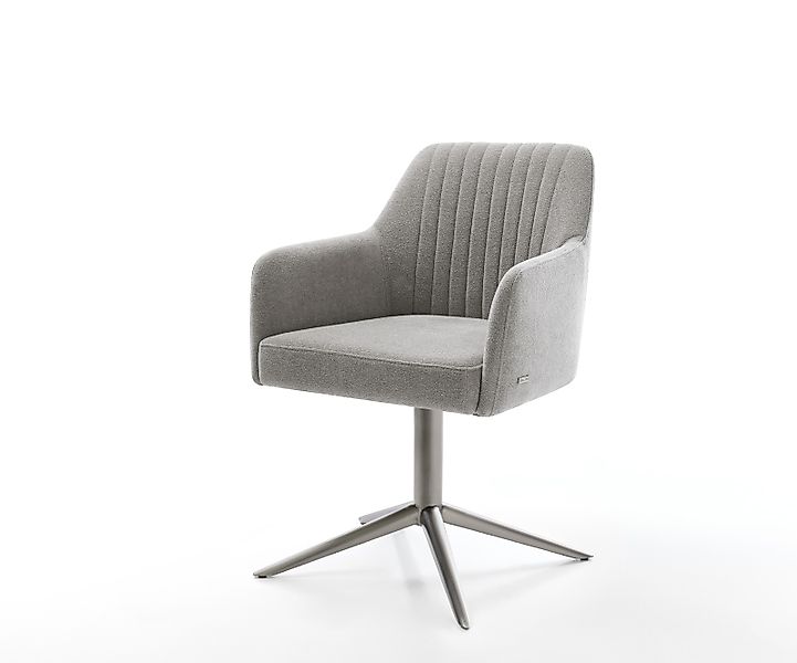 Drehstuhl Greg-Flex Strukturstoff Soft Grau Fußkreuz Graphit 360° drehbar W günstig online kaufen