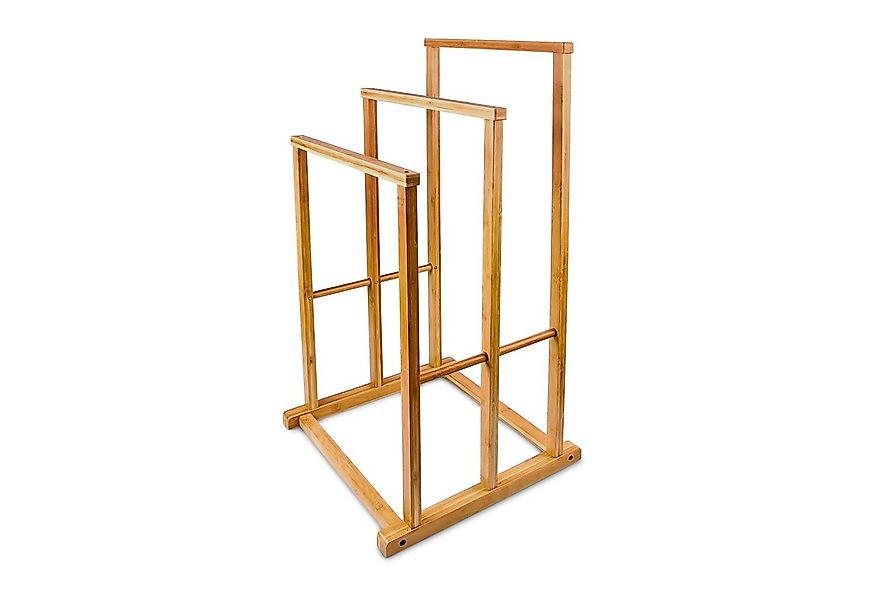 relaxdays Handtuchständer Bambus Handtuchhalter 3-fach günstig online kaufen