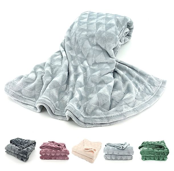 Wohndecke Soft Flanell Kuscheldecke Triangel Raute Sofadecke, heimtexland, günstig online kaufen