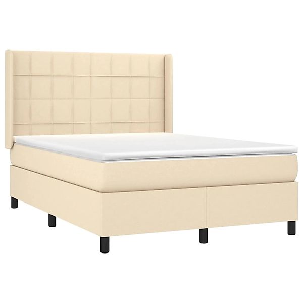 vidaXL Boxspringbett mit Matratze & LED Creme 140x200 cm Stoff 3138322 günstig online kaufen