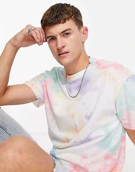 Abercrombie & Fitch – Pride Capsule – Mehrfarbiges T-Shirt mit Ice-Batikwas günstig online kaufen