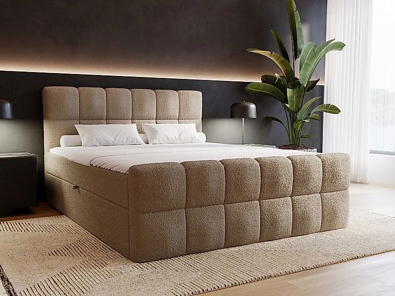 GrainGold Boxspringbett mit Bettkästen ALICANTE, Modern Bett mit Kopfteil, günstig online kaufen