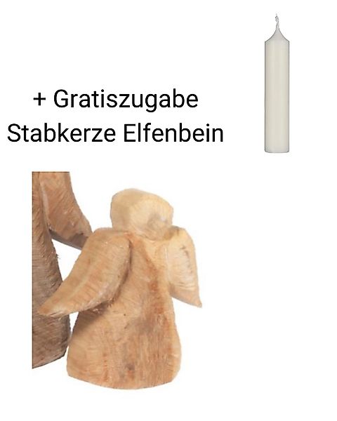 Holzengel aus Pappel naturbelassen - handgefertigte Dekoration Unikat für W günstig online kaufen