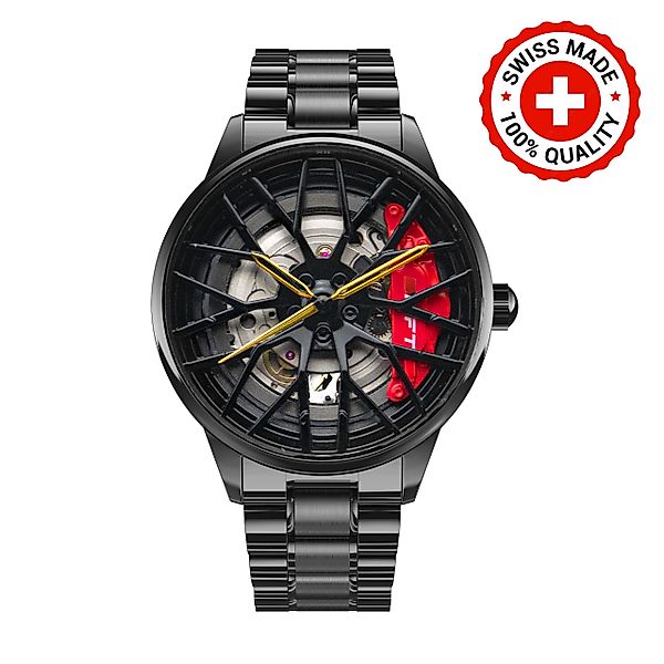 DRIFTELEMENT Automatikuhr SCHWEIZER AUTOMATIK MOTORSPORT FELGENUHR günstig online kaufen