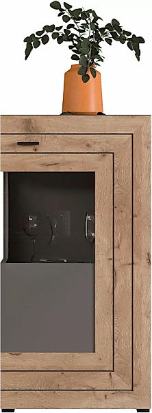 INOSIGN Vitrine "Aalborg, Höhe 118 cm, 1 Glastür, 2 Fächer, 2-farbig, Metal günstig online kaufen