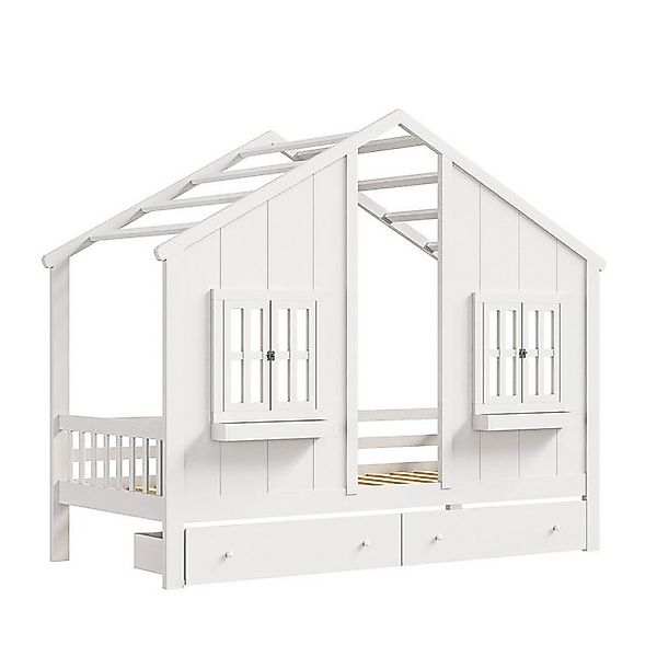 FUROKOY Kinderbett Kinderbett 90x200 cm, Bodenbett mit Rausfallschutz und L günstig online kaufen