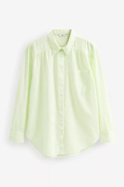 Next Langarmbluse Strukturiertes Strandhemd aus Baumwolle (1-tlg) günstig online kaufen