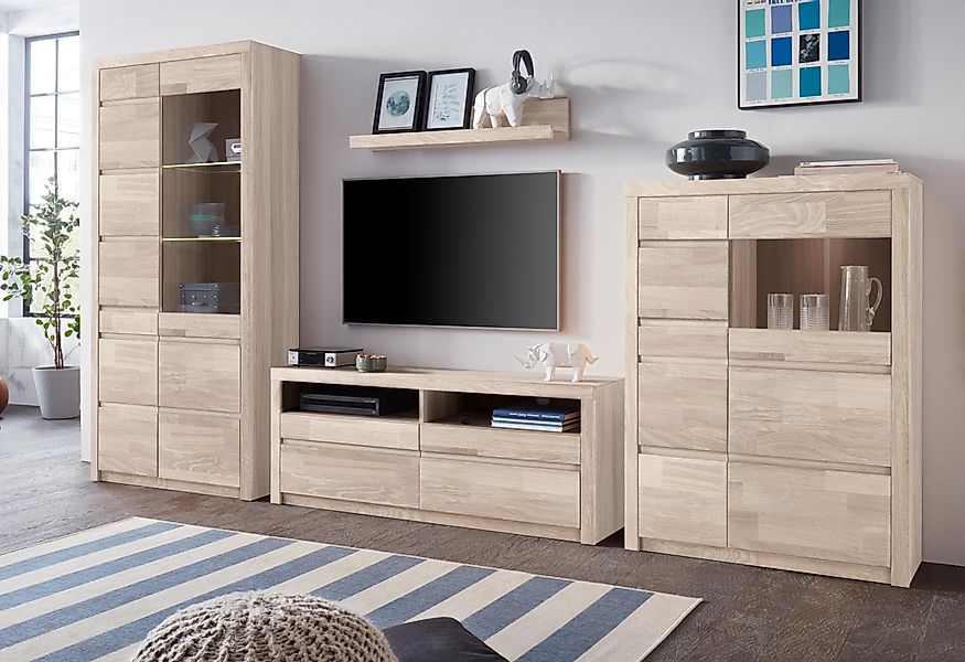 Home affaire Wohnwand "Silkeborg" Set, 4 Stk. tlg. teilmassives Holz günstig online kaufen