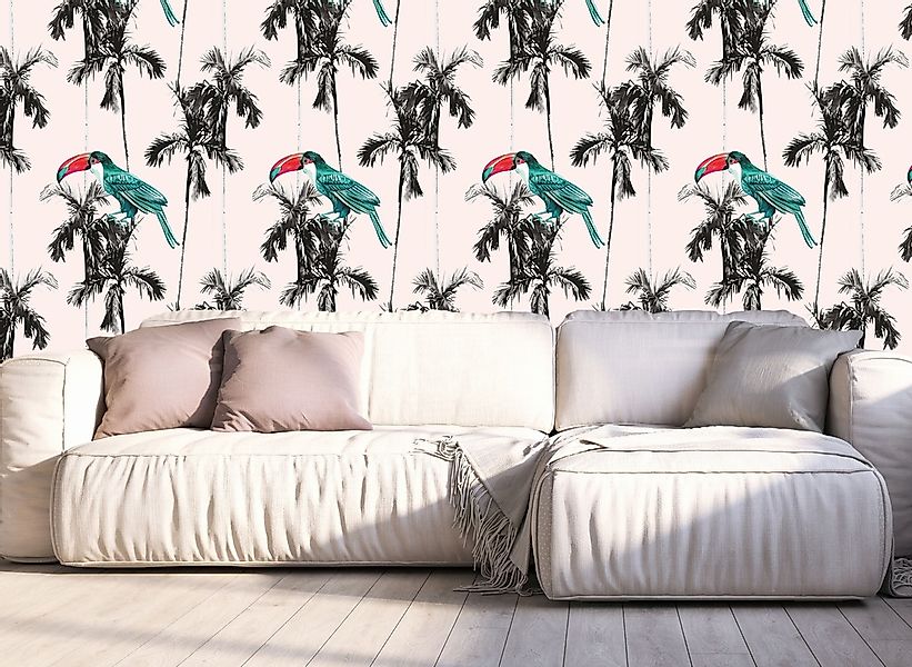 queence Vinyltapete »Dibs«, animal print-Fellimitat-Motiv-bedruckt-Reptilie günstig online kaufen