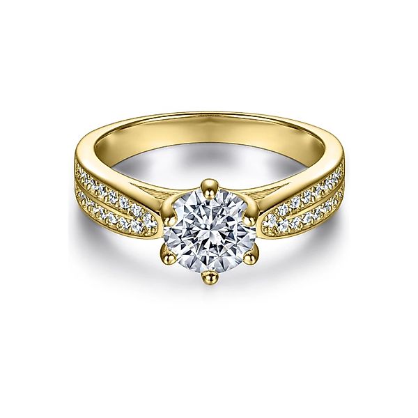 Runde Perlé Fingerring Funkelnder Moissanit Verlobungsring günstig online kaufen