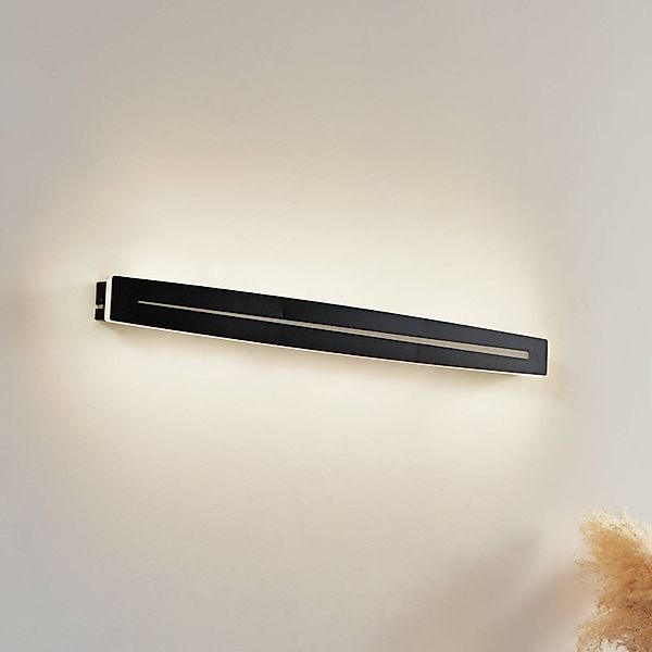 Lindby LED-Wandleuchte Benario, schwarz, Aluminium, 80 cm günstig online kaufen
