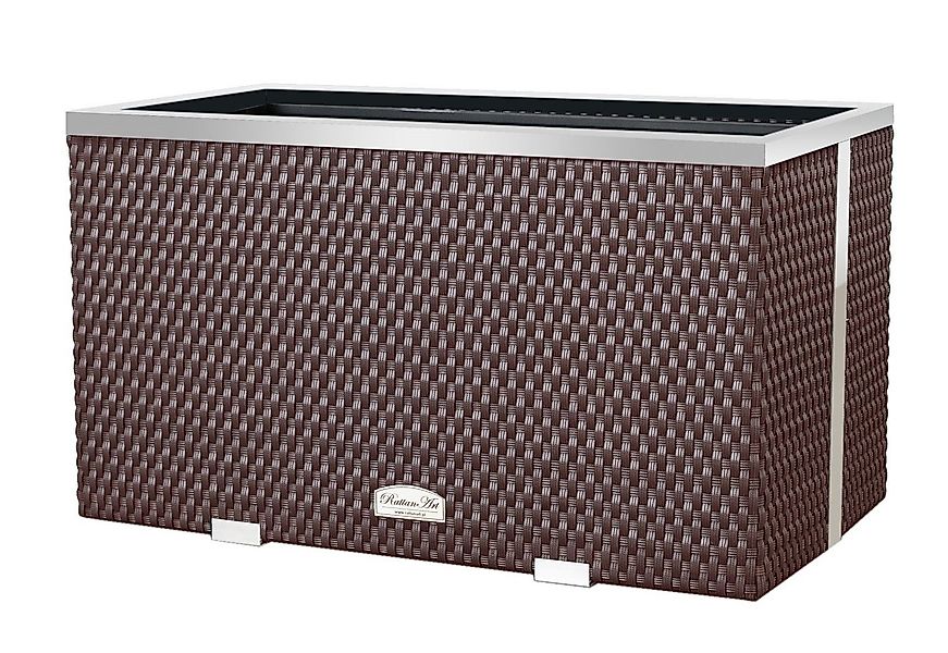 dynamic24 Pflanzkübel, Polyrattan Pflanzgefäß mit Alurahmen günstig online kaufen