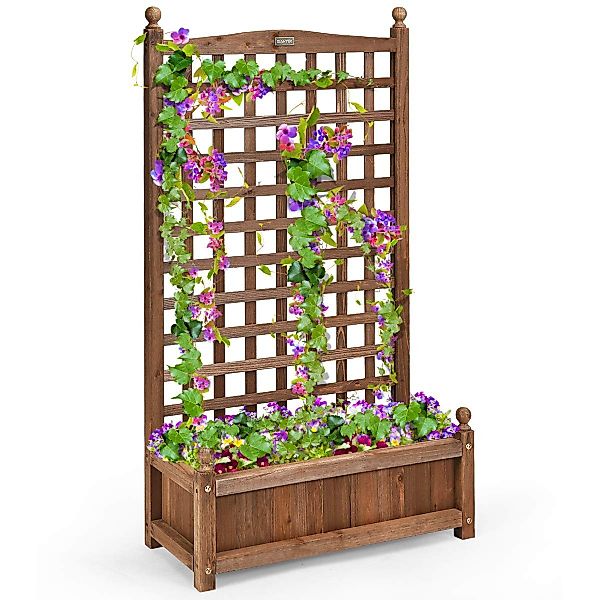 COSTWAY Blumenkasten, Pflanzkasten, Hochbeet mit Spalier, günstig online kaufen