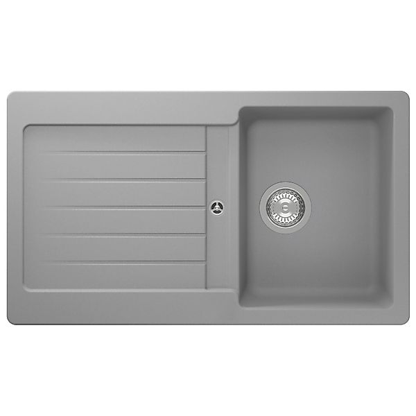 Respekta Einbauspüle Massivgranit Austin 86 cm x 50 cm Grau günstig online kaufen