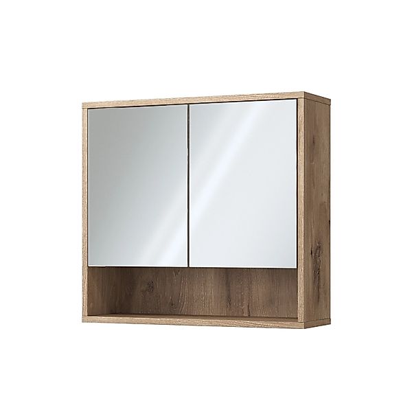 Vicco Badezimmerspiegelschrank Eliza, Viking Oak, 70 x 65 cm mit 2 Türen (1 günstig online kaufen
