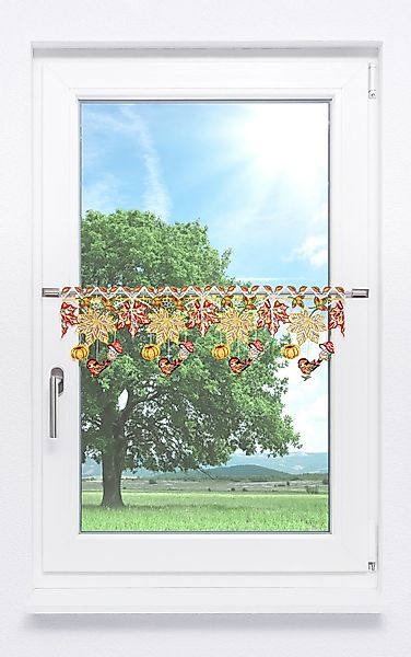 Plauener Spitze® Scheibengardine Herbstliebe, (1 St), günstig online kaufen