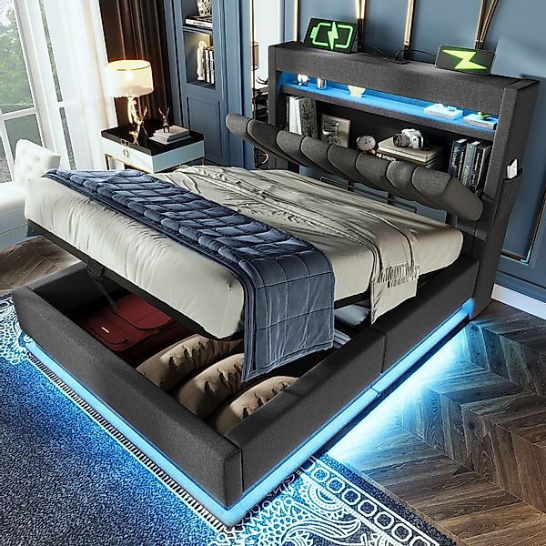 HAUSS SPOLE Polsterbett 90x200 mit USB- günstig online kaufen
