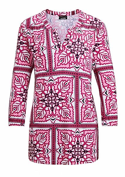 GOLDNER Schlupfbluse "Kurzgröße Bluse mit Muster, Halbarm" Seitenschlitze günstig online kaufen