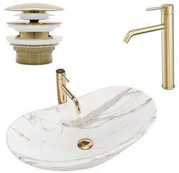 wohnwerk.idee Aufsatzwaschbecken Waschbecken Royal Lava Marmoroptik günstig online kaufen