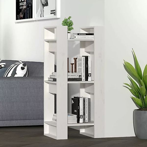 Vidaxl Bücherregal/raumteiler Weiß 41x35x91 Cm Massivholz Kiefer günstig online kaufen