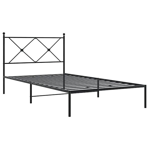 vidaXL Bettgestell mit Kopfteil Metall Schwarz 100x190 cm 376496 günstig online kaufen