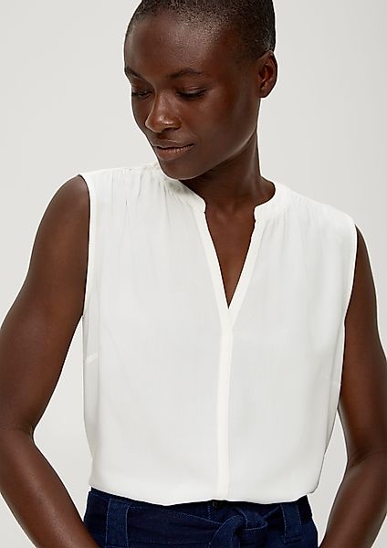 s.Oliver Blusentop Viskosebluse mit Raffung Paspel günstig online kaufen