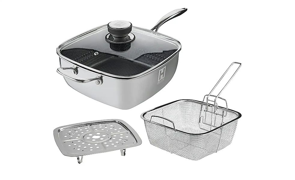 Hensslers Schmorpfanne   ¦ silber ¦ Edelstahl ¦ Maße (cm): B: 25,5 H: 9,5 T günstig online kaufen