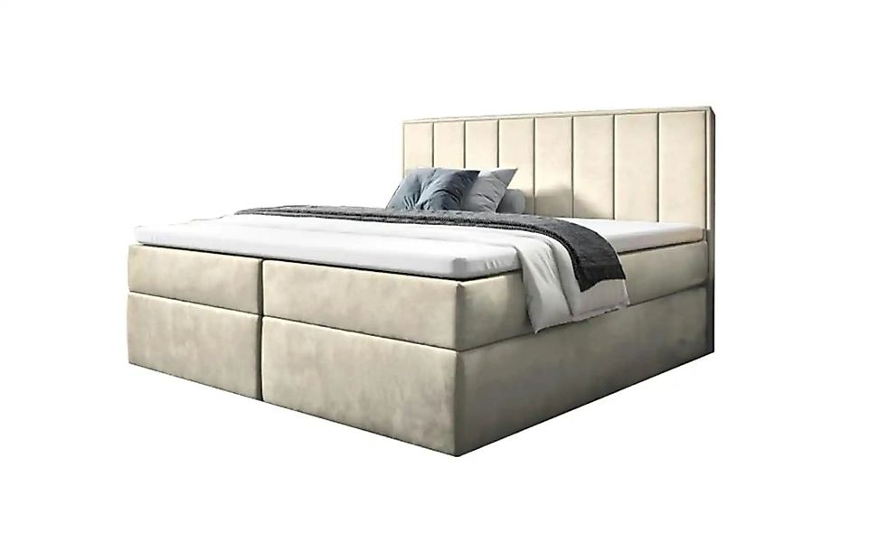 Boxbett mit Bettkasten Havana ¦ beige ¦ Maße (cm): H: 110 Betten > Polsterb günstig online kaufen