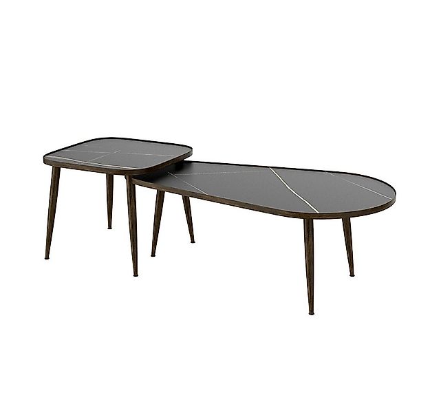 Vicco Couchtisch Manitoba, Schwarz, 105 x 64,5 cm 2 Teile günstig online kaufen