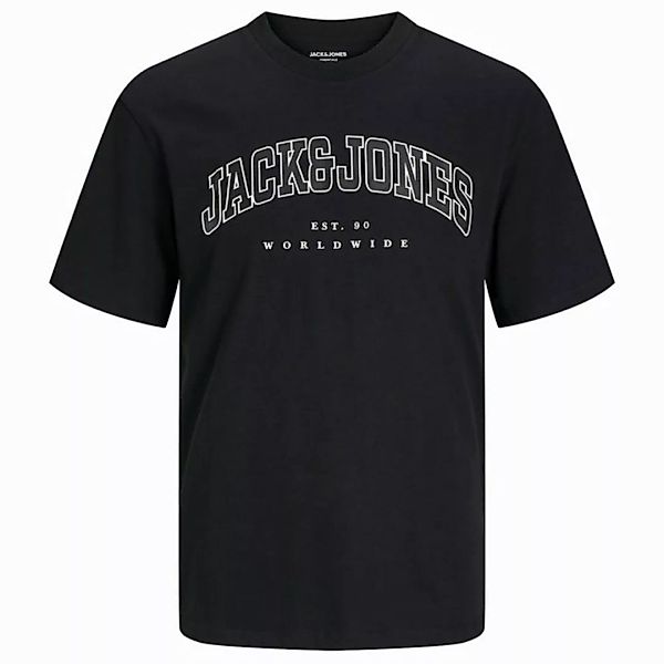 Jack & Jones Rundhalsshirt Jack&Jones XXL T-Shirt schwarz Print JJECALEB VA günstig online kaufen