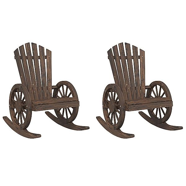 vidaXL Gartenstuhl Adirondack-Schaukelstühle 2 Stk. Massivholz günstig online kaufen