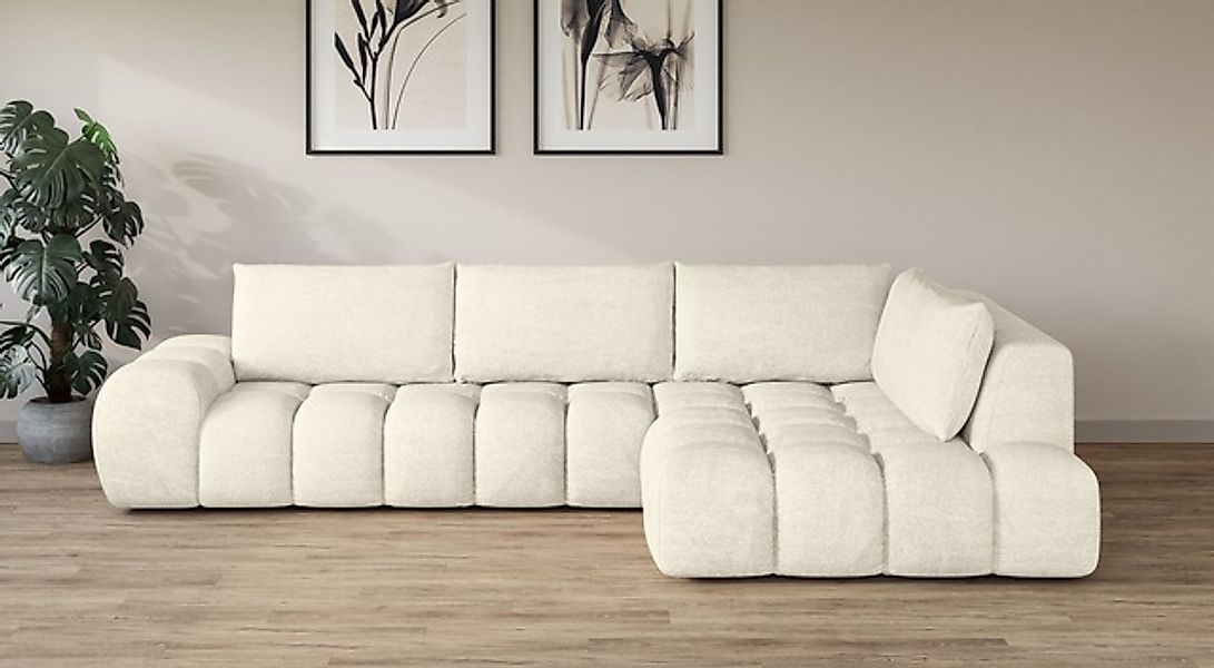INOSIGN Ecksofa »AZITA Designsofa, elegant und bequem L-Form, Bubble-Optik« günstig online kaufen