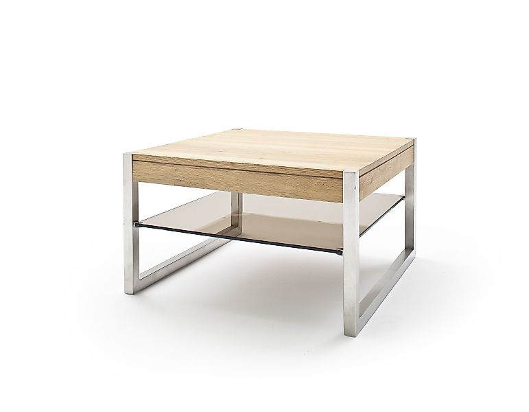 freiraum Couchtisch MIGEL, Glasablage, Eiche, Massivholz günstig online kaufen