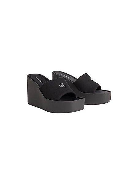 Calvin Klein WEDGE 70 SNDL CANV MG Keilpantolette Sommerschuh, Pantolette, günstig online kaufen