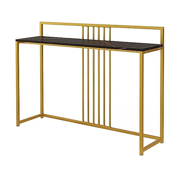 Costway Konsolentisch Beistelltisch Gold Schwarz 120 x 32,5 x 88 cm günstig online kaufen