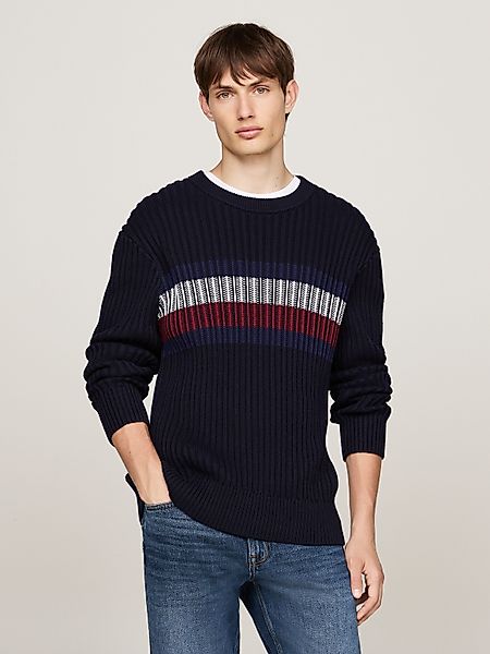 Tommy Hilfiger Rundhalspullover GLOBAL STRIPE CHUNKY günstig online kaufen