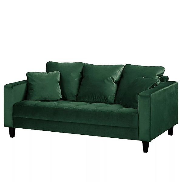 home24 Red Living Sofa Elnora 2-Sitzer Dunkelgrün Samt 178x85x90 cm günstig online kaufen
