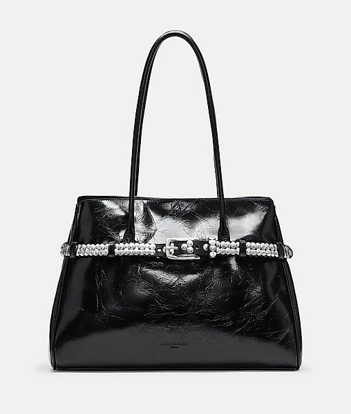 Liebeskind Berlin Schultertasche Satchel, Große Tasche aus Rindsleder mit g günstig online kaufen