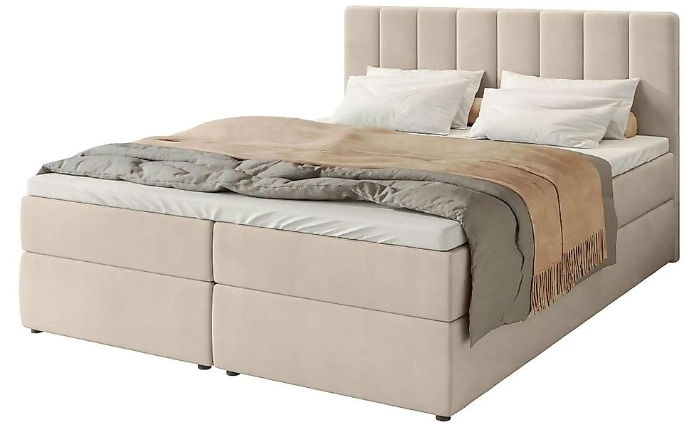 Boxbett mit Bettkasten und Topper Devora ¦ beige ¦ Maße (cm): B: 160 H: 102 günstig online kaufen