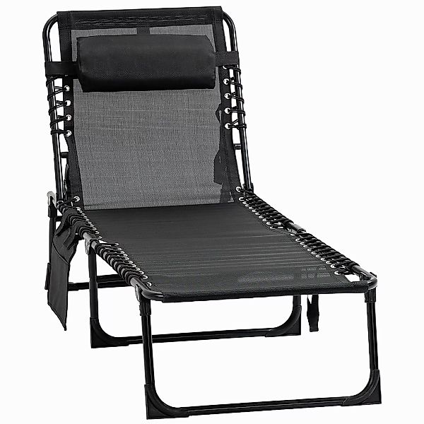 Outsunny Chaise longue klappbar Sonnenliege Liegestuhl mit verstellbarer Rü günstig online kaufen