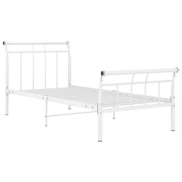 vidaXL Bettgestell Weiß Metall 90x200 cm651087 günstig online kaufen