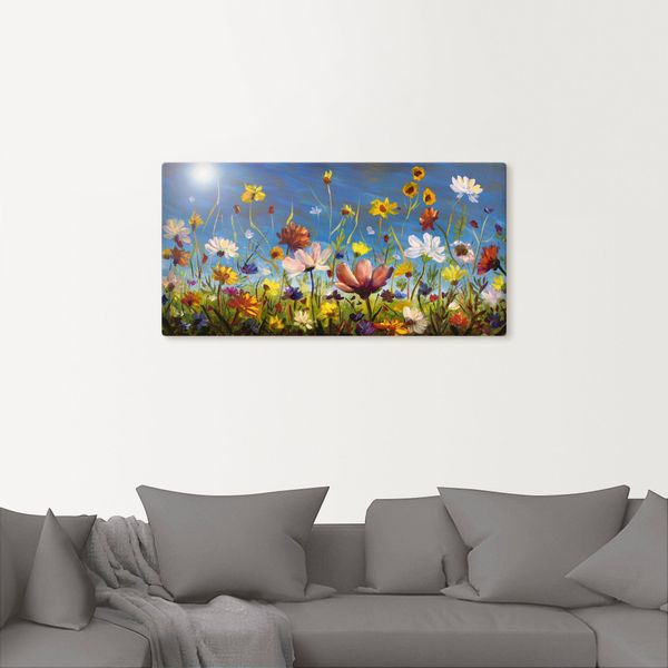 Artland Wandbild "Wildblumenwiese blauer Himmel" Blumenwiese 1 Stk. tlg. al günstig online kaufen