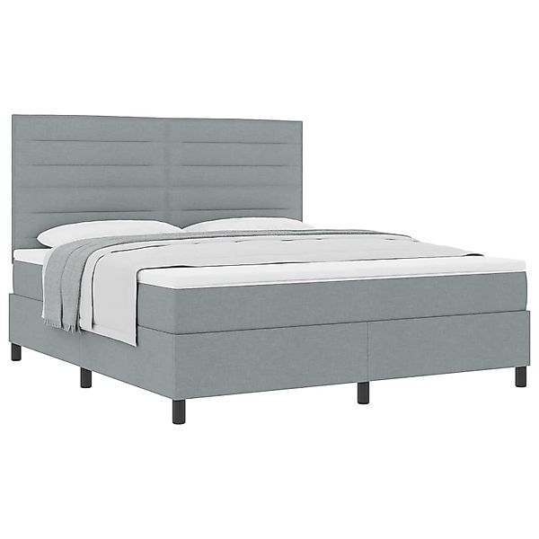 vidaXL Boxspringbett mit Matratze Hellgrau 180 x 200 cm Stoff 3339329 günstig online kaufen