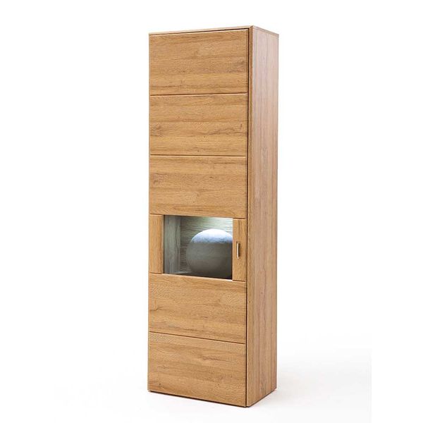 Schrank Vitrine in Wildeichefarben Landhaus Design günstig online kaufen