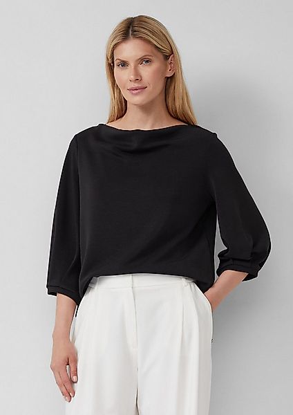 s.Oliver 3/4 Arm-Pullover Sweatshirt Weiches Sweatshirt aus Scuba mit Wasse günstig online kaufen