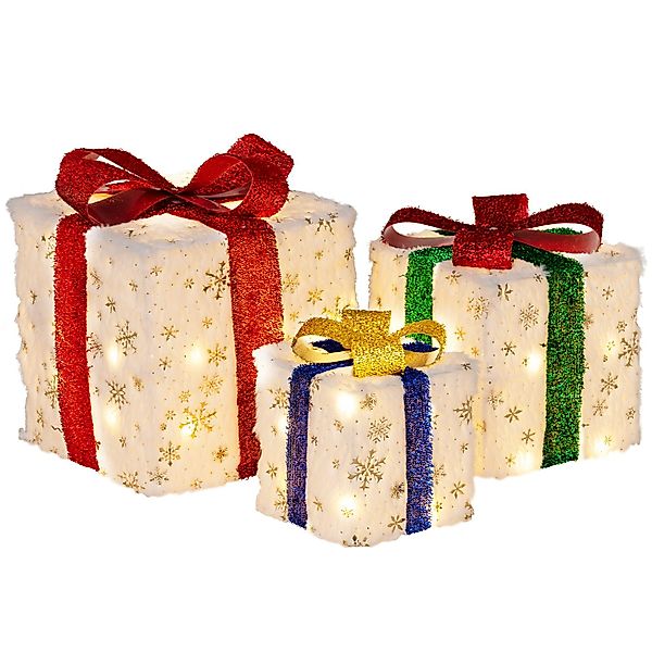 COSTWAY Weihnachtsfigur, 3er Set Geschenkboxen mit günstig online kaufen