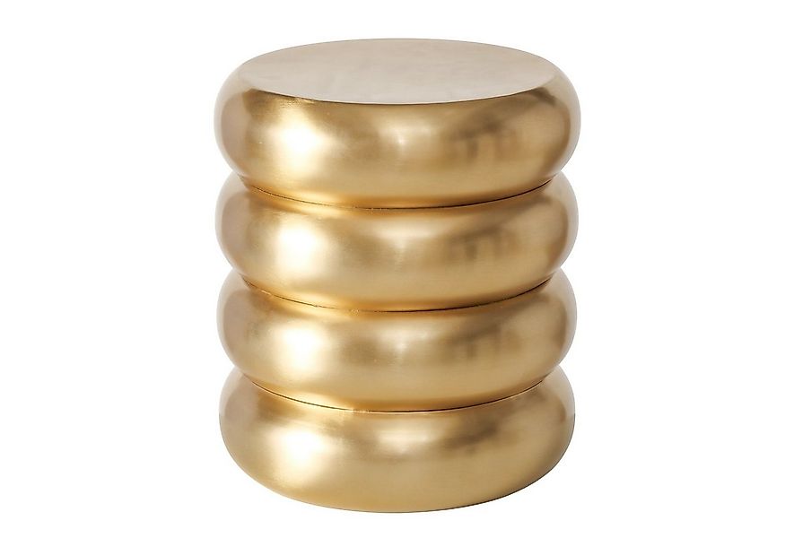 MF Beistelltisch Design Beistelltisch Lior Rund Gold Metall Handarbeit 37 c günstig online kaufen