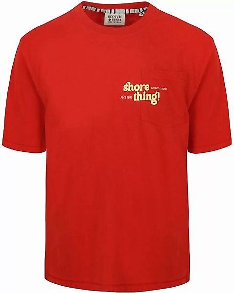 Scotch & Soda T-Shirt Artwork Rot - Größe S günstig online kaufen